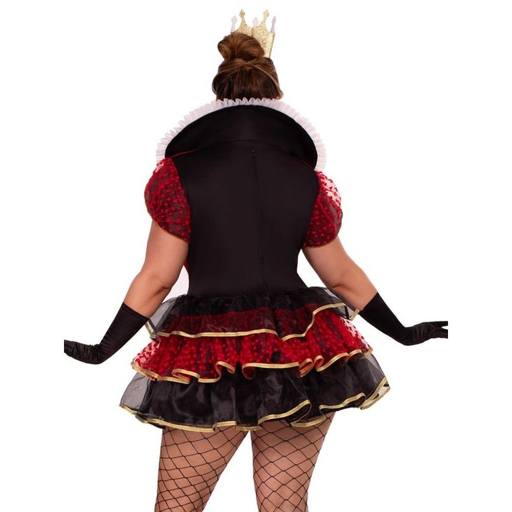 Leg Avenue - Plus Queen of Hearts Kostüm Kleid - Rot/Mehrfarben